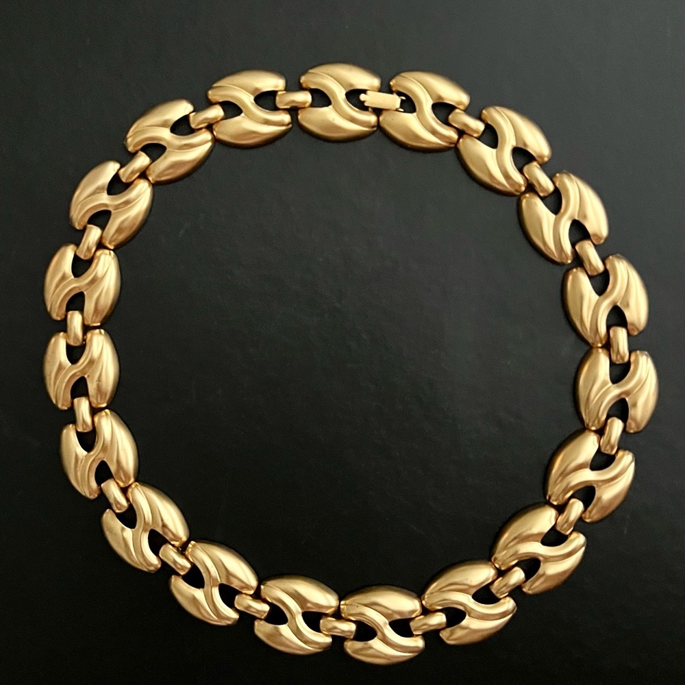 Necklace ~ Chunky Nuggets Chain Gold Tone Vintage 80s Statement Piece ~ Elegant